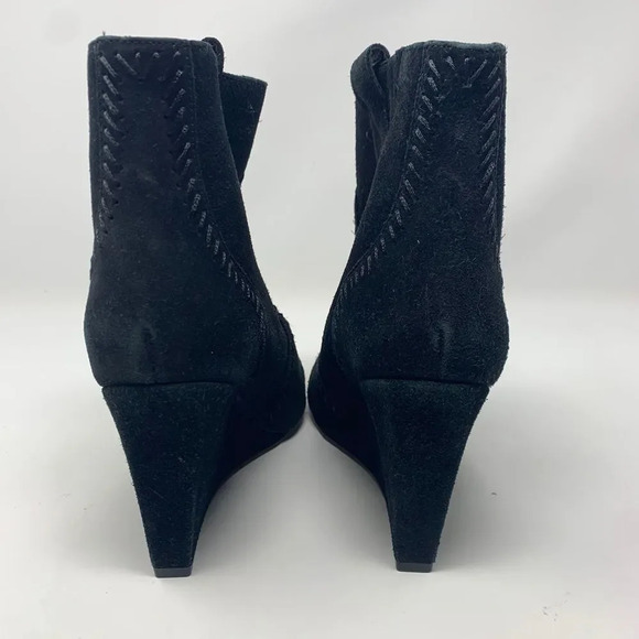 Rebecca Minkoff Bianca Wedge Booties Black Suede - Picture 8 of 12